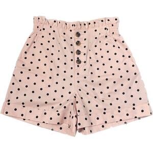 Who What Wear Shorts Womens 6 Pink Polka Dots Pleated Front Buttons High Waisted